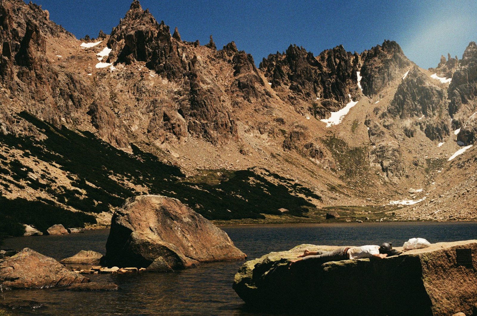Mountain lake with granite walls near Bariloche